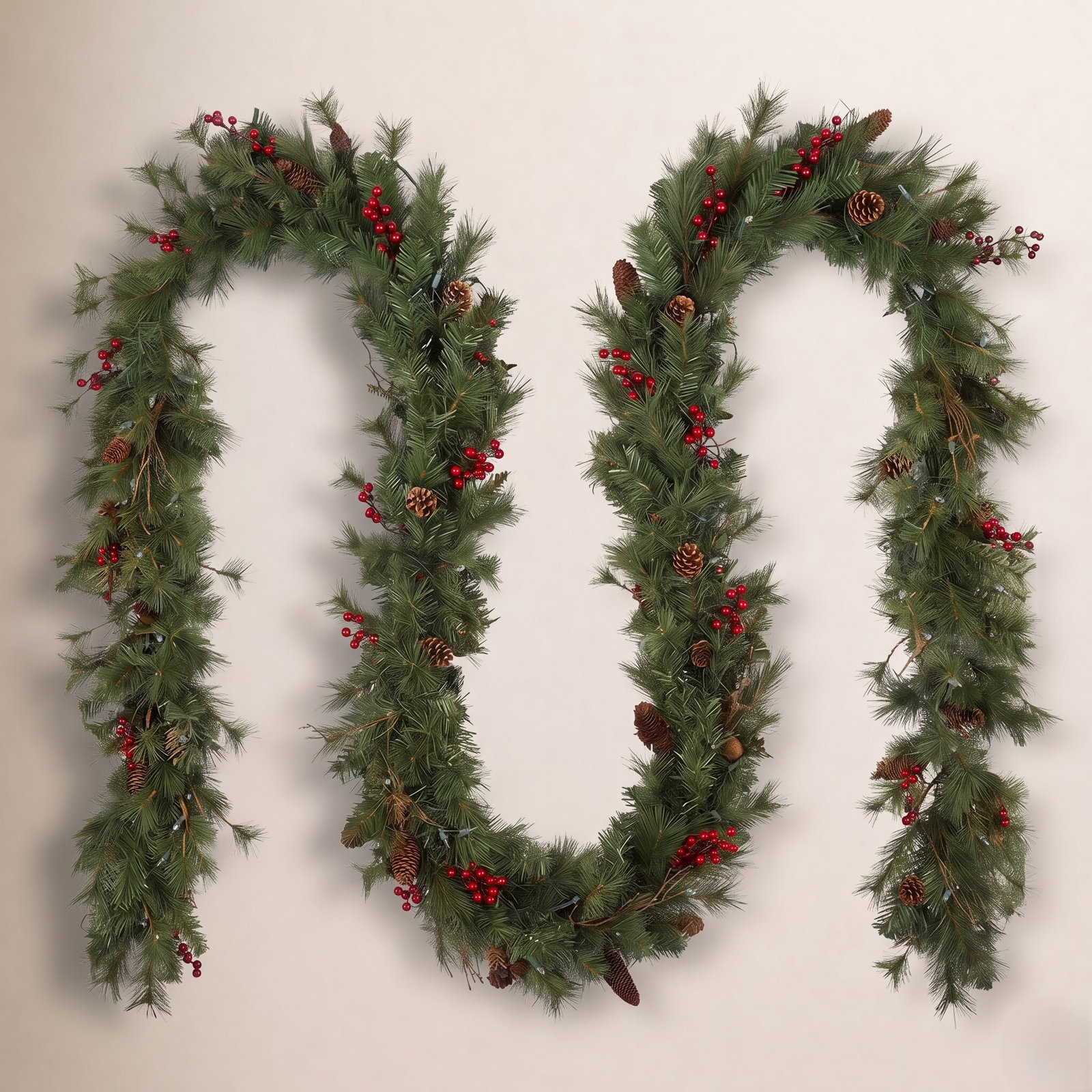 72'' in. Lighted Faux Mixed Assortment Garland