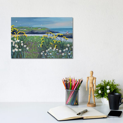 Headland Cottages by Jo Grundy - Wrapped Canvas Print
