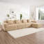 Canapé modulaire modulaire en L à 4 places sans os, canapé modulaire Cloud avec assise profonde, canapé modulaire moderne à 4 places avec coussins décoratifs et 1 repose-pieds mobile, tissu en velours côtelé-619868899