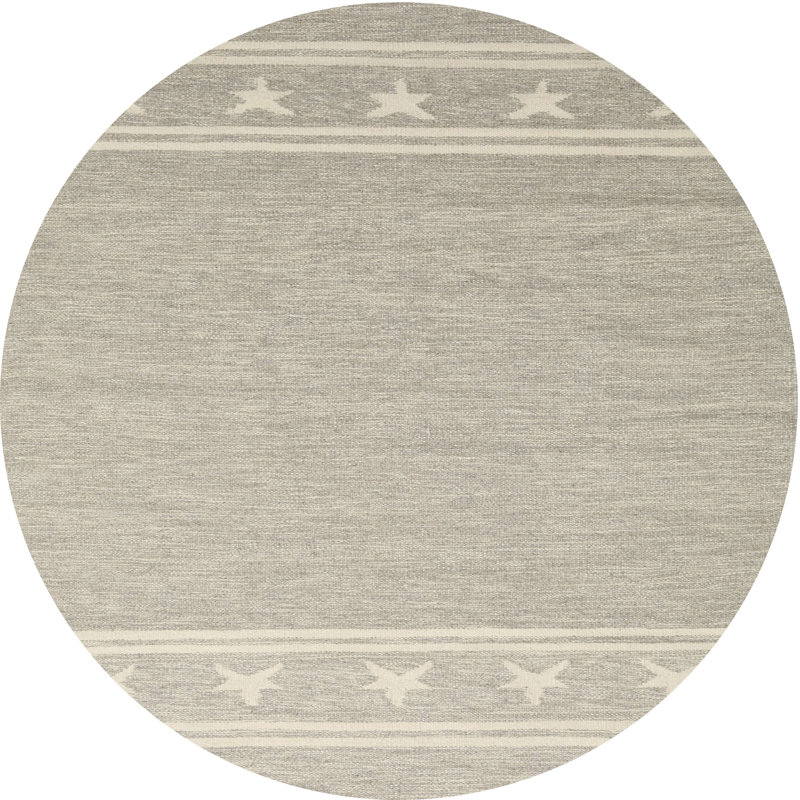 Tapis beige contemporain, Rond 7 pi x 7 pi
