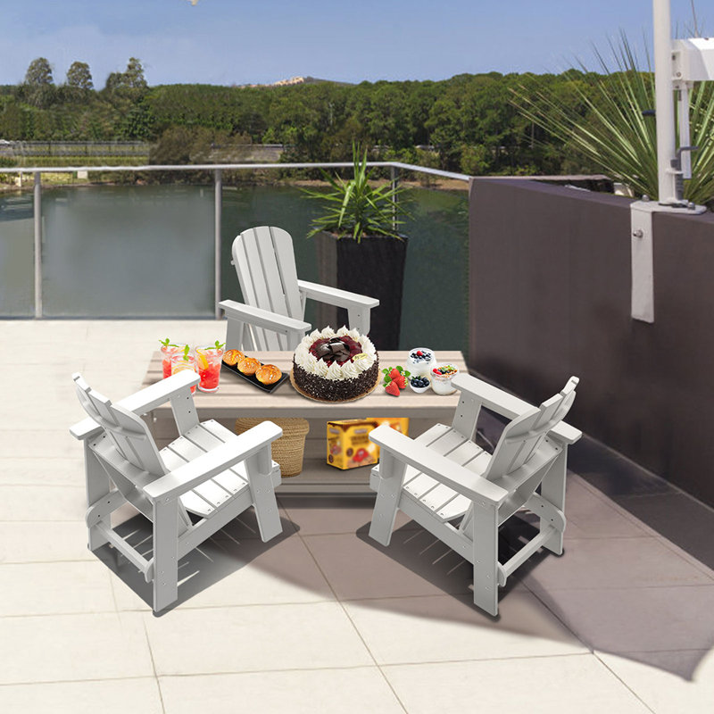 Chaise Adirondack en plastique Laputz, Blanc
