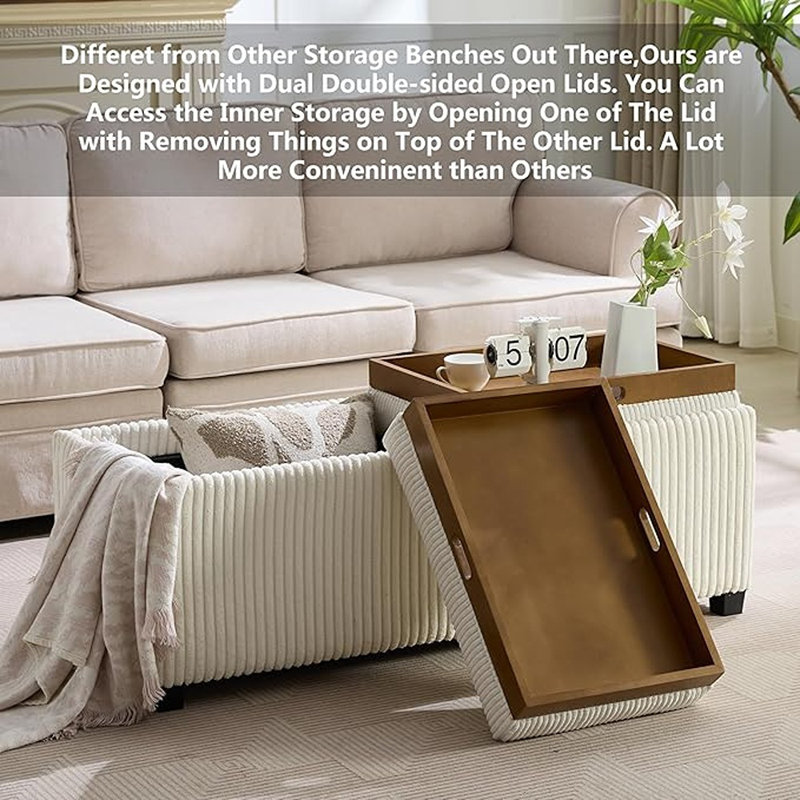 Table basse avec repose-pieds et rangement