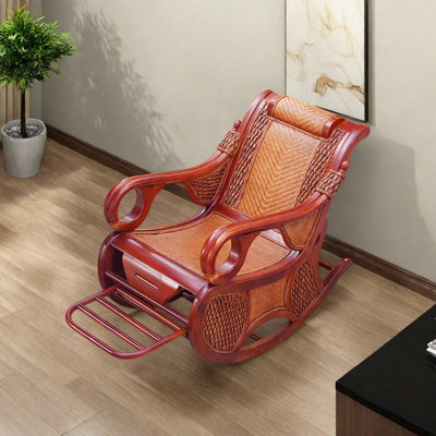 Chaise berçante tissée à la main en rotin grossier
