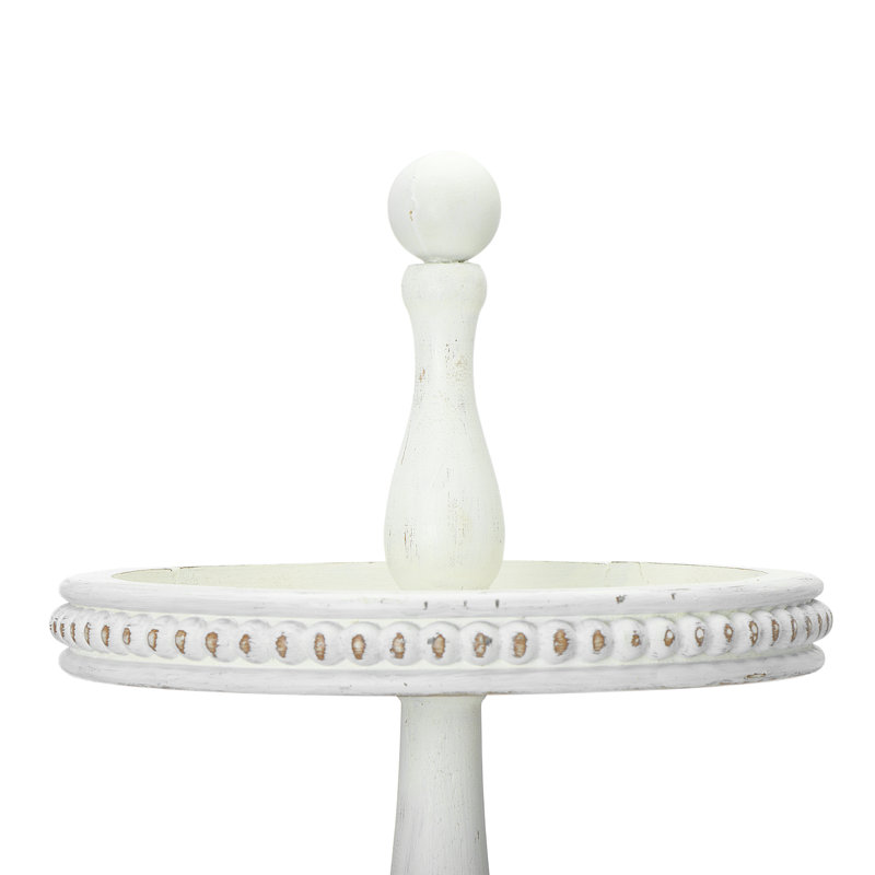 Plateau rond en bois Alberts, Blanc