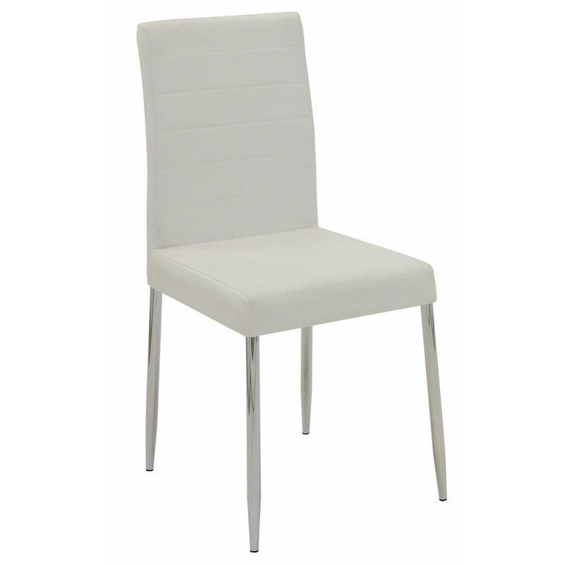  Ensemble de 4 chaises d'appoint de salle à manger Vance, blanc et chrome - H 38,5 po, Blanc