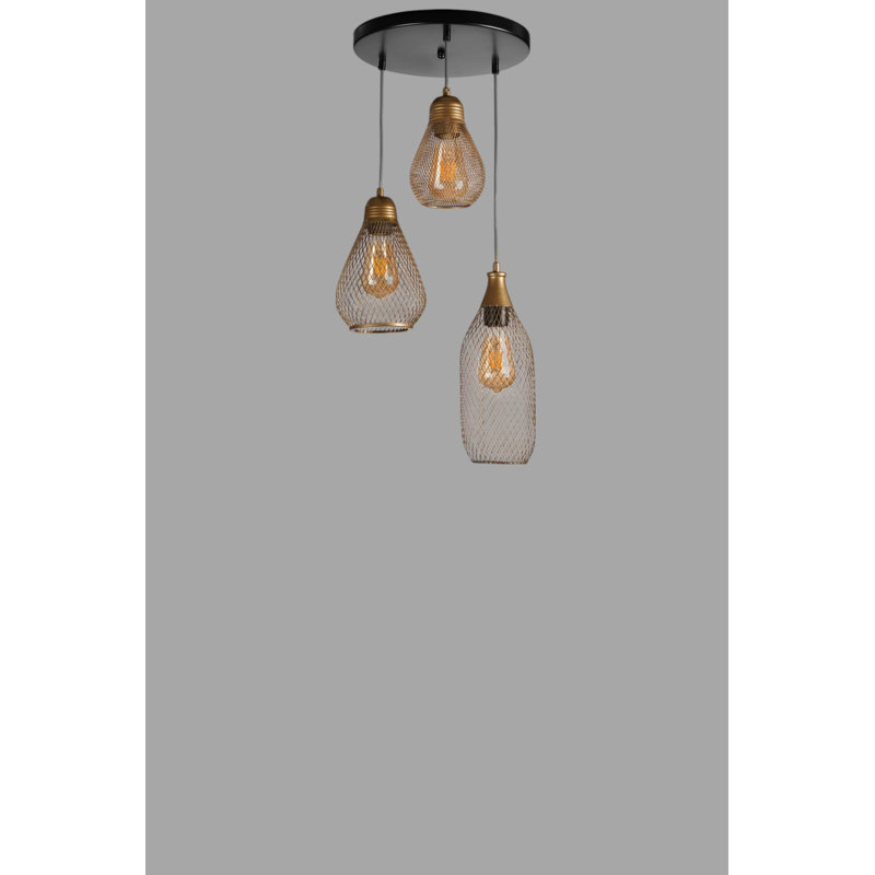 Lustre élégant en métal, finition dorée et noire, hauteur réglable 31,5 po x 9,8 po x 11,8 po | 3 x douilles E27 de 40 W maximum | Éclairage élégant pour le salon, la salle à manger ou la chambre à coucher | Conception moderne avec indice de protection IP20