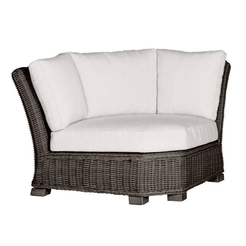 Canapé modulaire rustique tissé - Noyer noir, Pas de soudure, Noir noyer, Sunbrella® ‑ lin neige