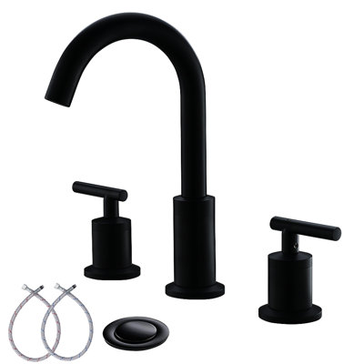 Widespread 2-handle Bathroom Faucet with Drain Assembly