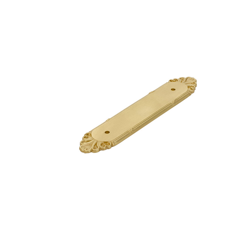 Ribbon and Reed 4" Center to Center Novelty Pull, Polished Brass