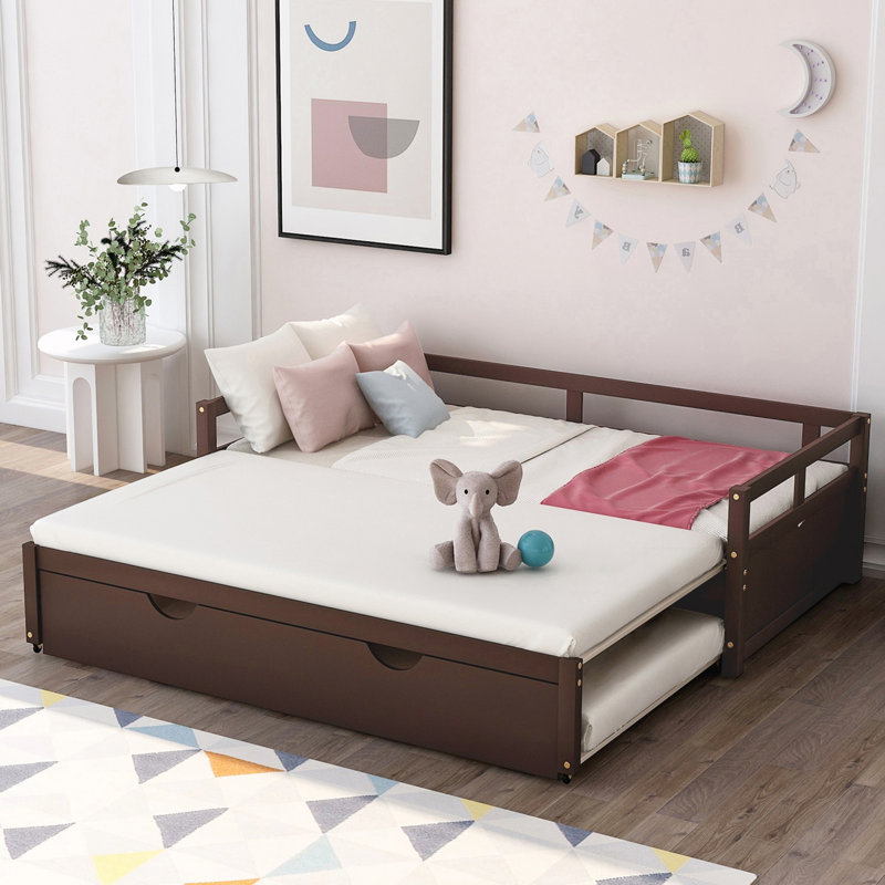 Wooden Daybed with Trundle, Espresso