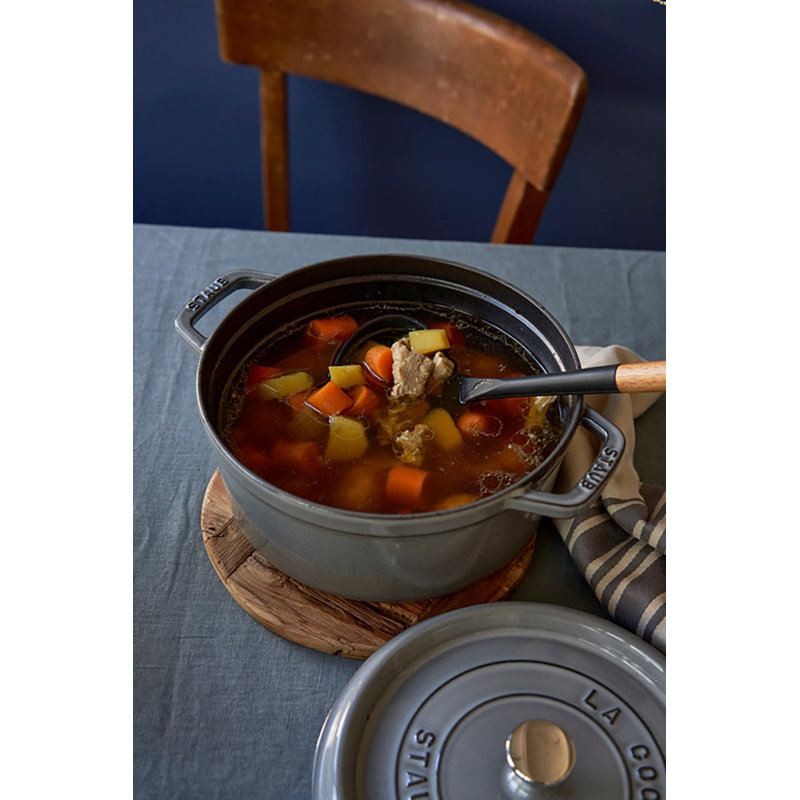 La Cocotte Cast Iron Round Cocotte, 13.25 quarts, Graphite Gray