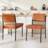 Modern Dining Chairs Set of 2, Kitchen Chairs with Thick Cushions and Adjustable Foot Pads, Upholstered Faux Leather Dining Room Chairs with Sturdy Metal Legs,Brown-823639162-825037205