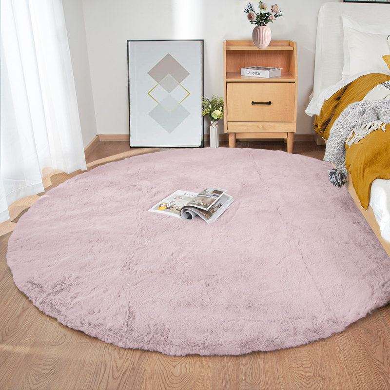 Tapis rond à motif cachemire avec envers antidérapant, Rond 8 pi