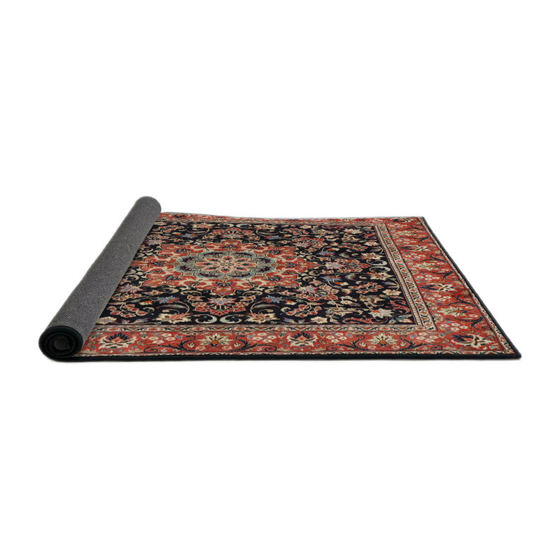Tapis traditionnel rouge / noir Carlen, Rond 7 pi