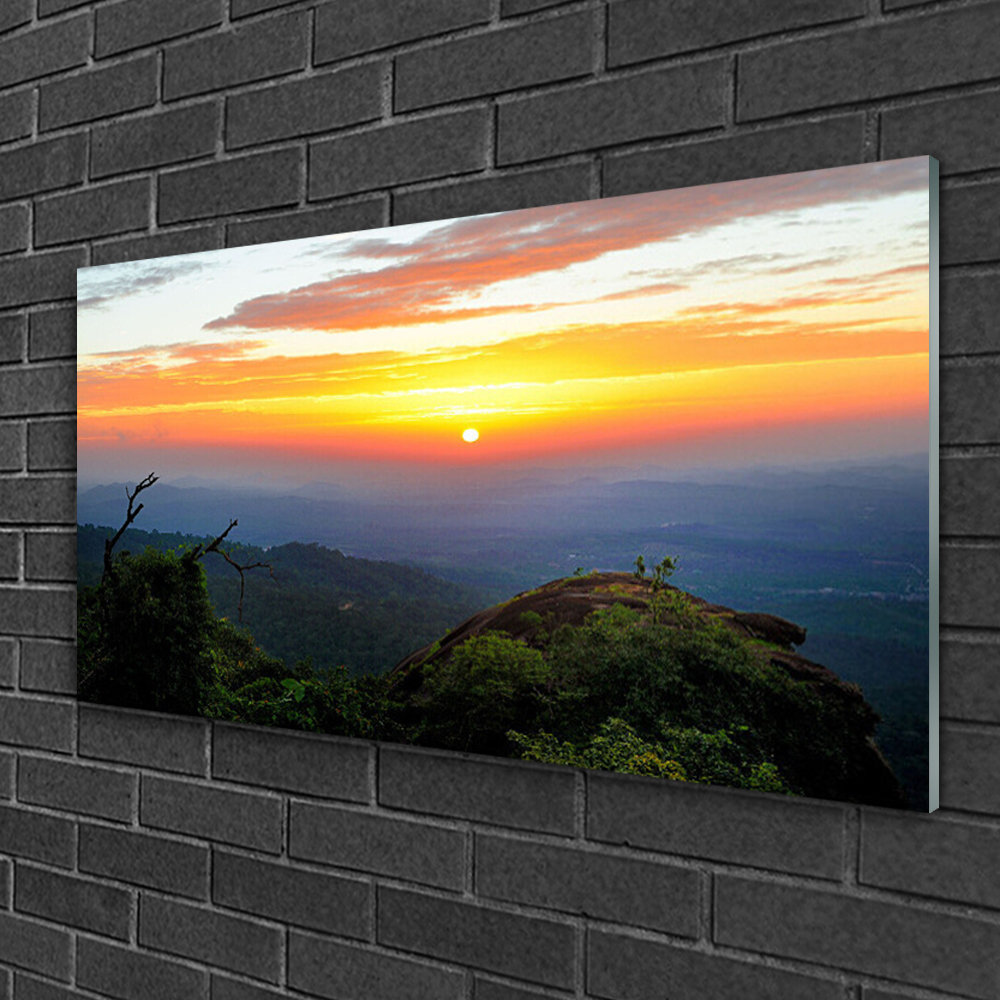 Glasbild Bergwälder Landschaft