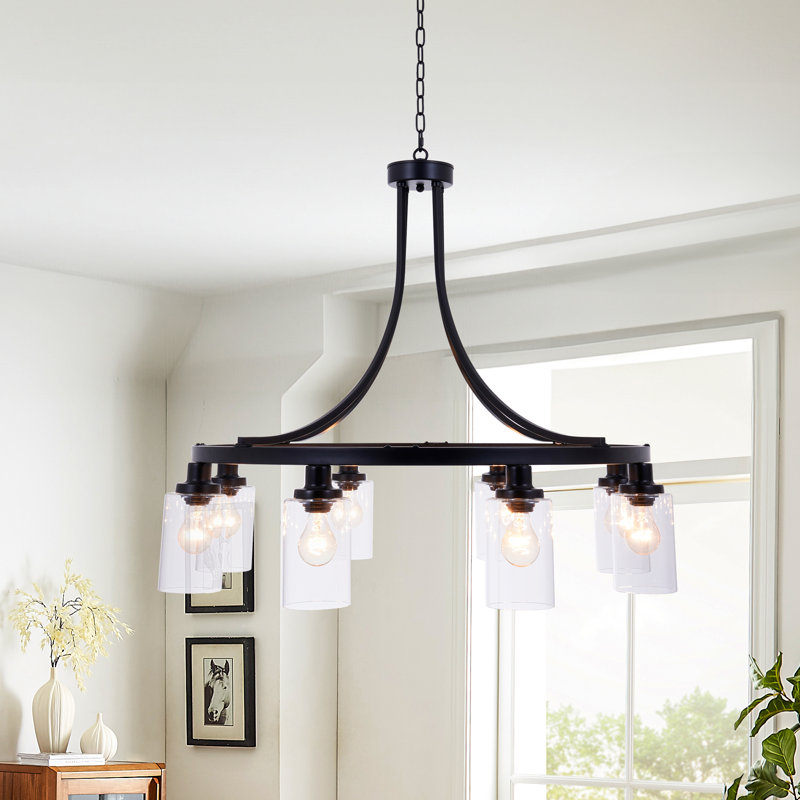 8-light Dimmable Industrial Chandelier