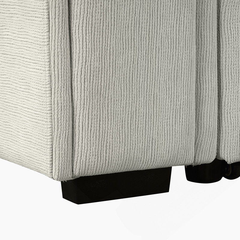 Canapé gris en chenille avec accoudoirs carrés, Gris