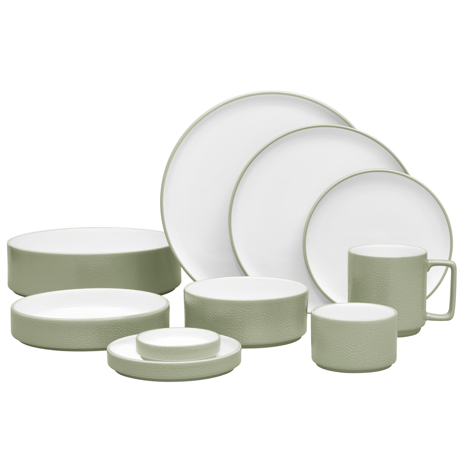 Colortex Stone Porcelain Serving Bowl, Sage