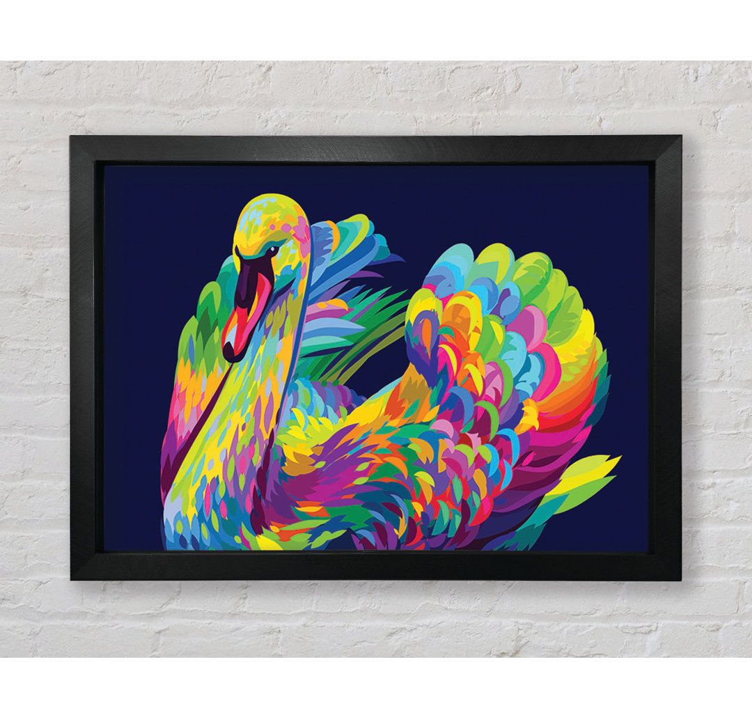 The Vibrant Swan Sitting - Einzelner Bilderrahmen Kunstdrucke