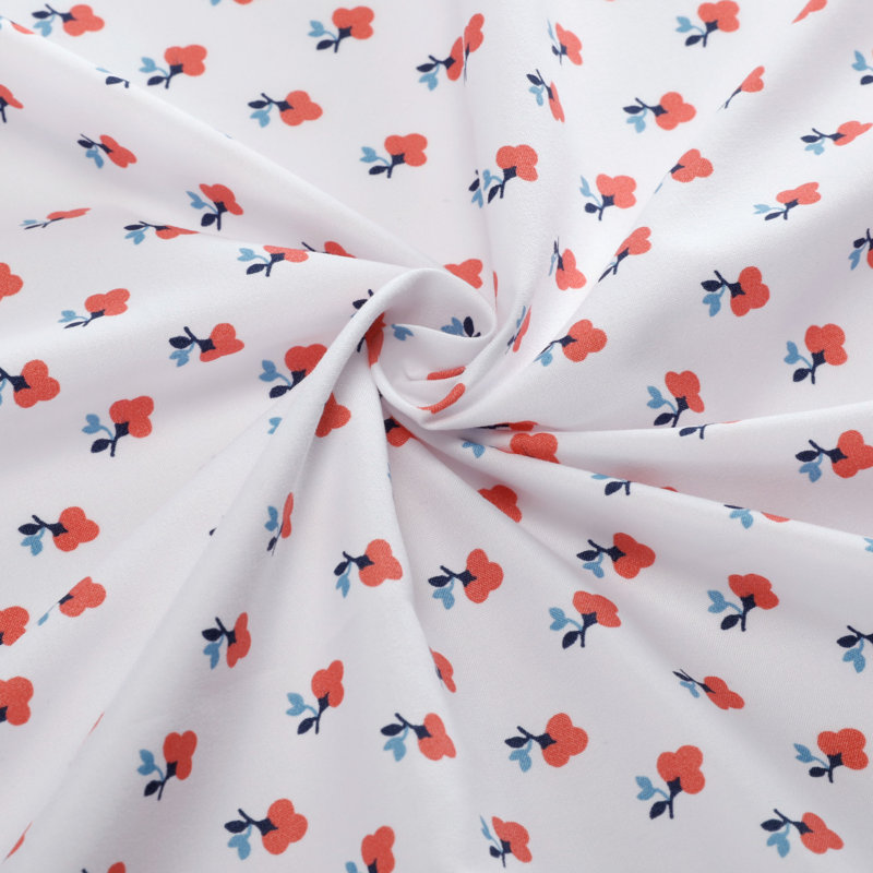 Twin Red Floral Print Microfiber Kids Bedding Set