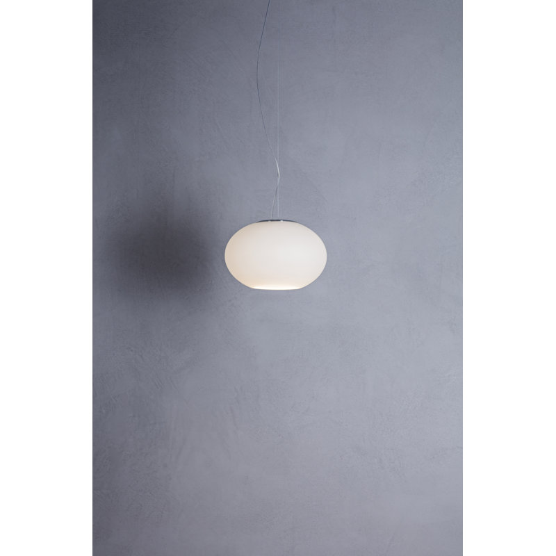 1 - Light Matt White LED Sphere Pendant, 200cm H x 28cm W x 28cm D, Yes