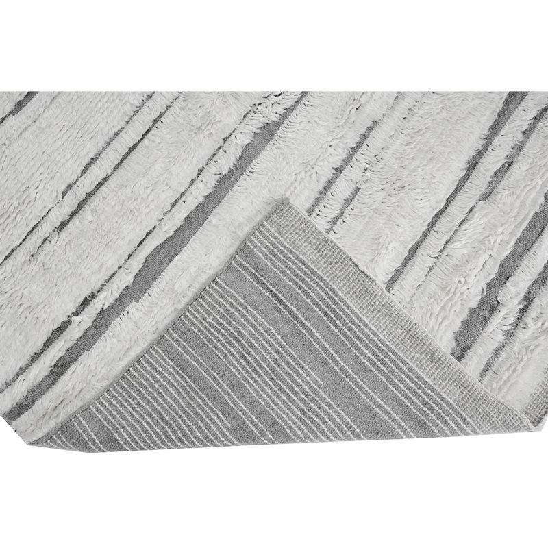 Tapis ivoire et gris noué à la main de haute qualité, Rectangle 8 pi x 10 pi