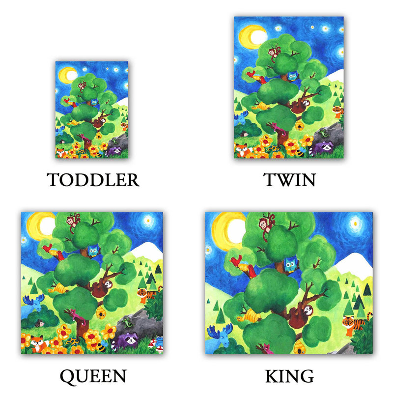Ensemble de housse de couette arbre sauvage, 1 housse de couette grand + 2 taies standards