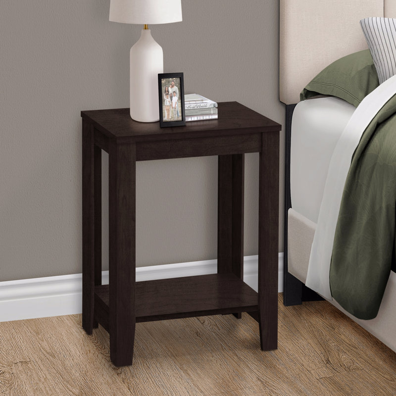 Table d'appoint transitionnelle à 2 niveaux - Table de bout / côté / table de chevet à 2 niveaux, Espresso