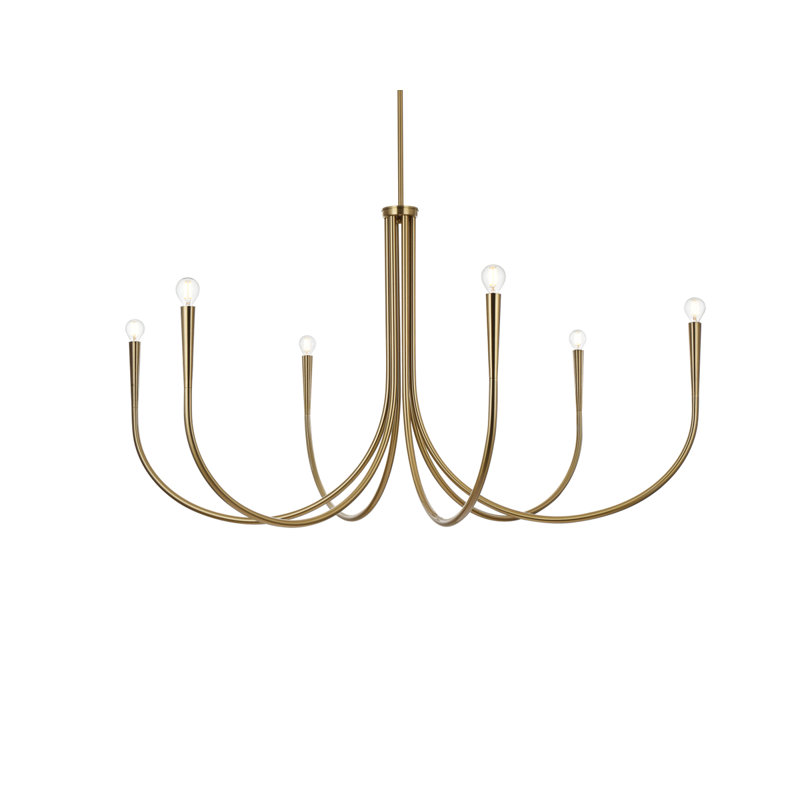 Layne chandelier, 27" H x 50" W x 50" D, Gold
