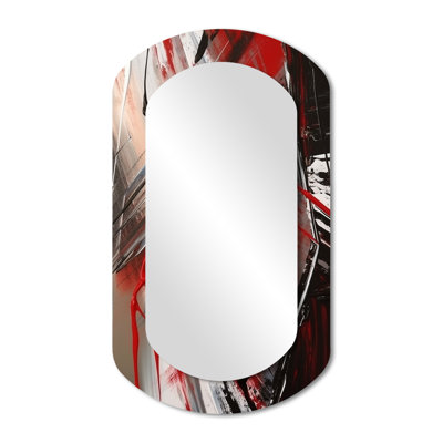 Blagdon Afternoon Jazz III - Music Jazz Asymmetrical Decorative Mirror, Modern Cylinder Wall Mirror, Printed Metal Art
