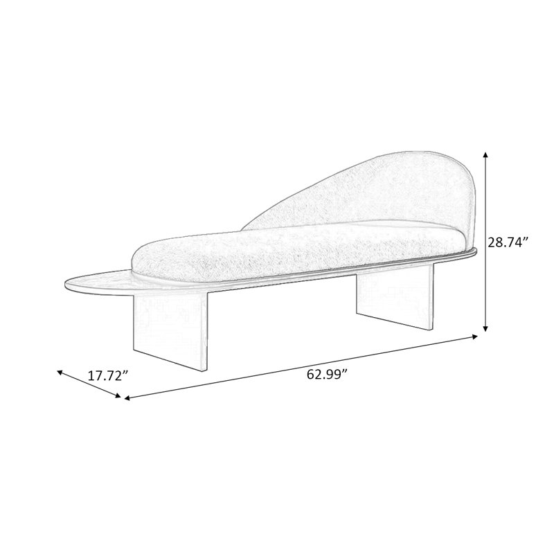 Banc rembourré vert en bois massif, H 28,74 po x L 62,99 po x P 17,72 po, Vert