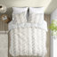 Housse de couette en coton pour très grand / très grand lit - Rayures grises, avec motif d'étoiles
