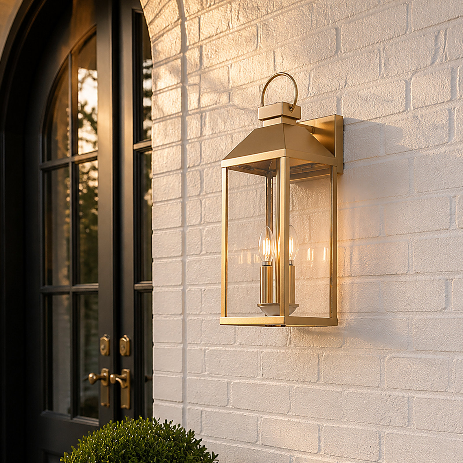2 Light Outdoor Wall Light, Copper