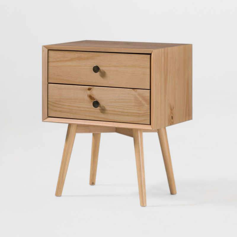 Solid Wood Bedside Table, Natural Pine