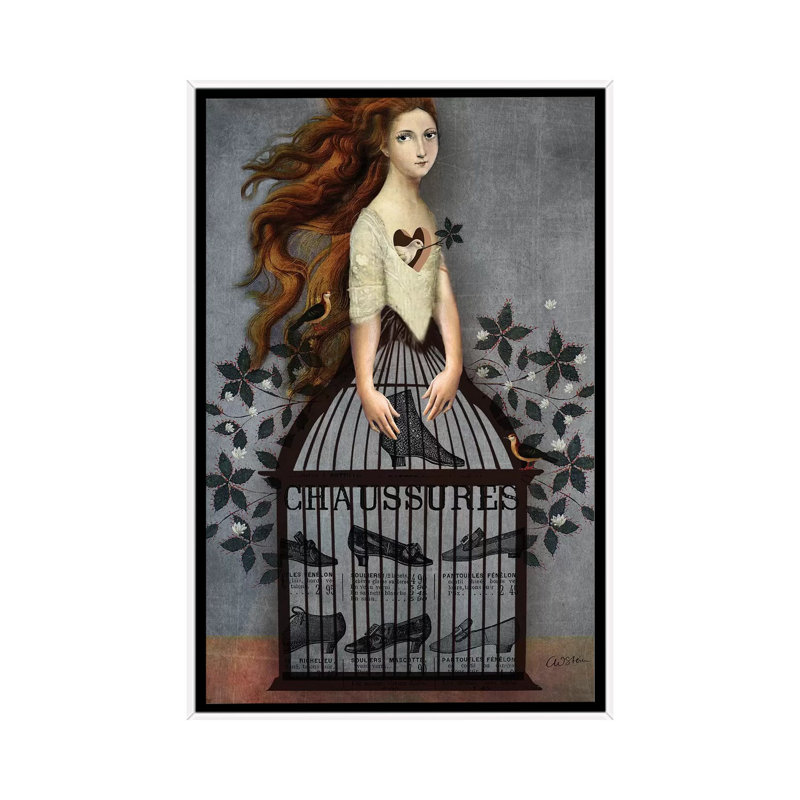 " Cinderella " by Catrin Welz-Stein, 40" H x 26" W x 1.5" D, No Mat, White Framed