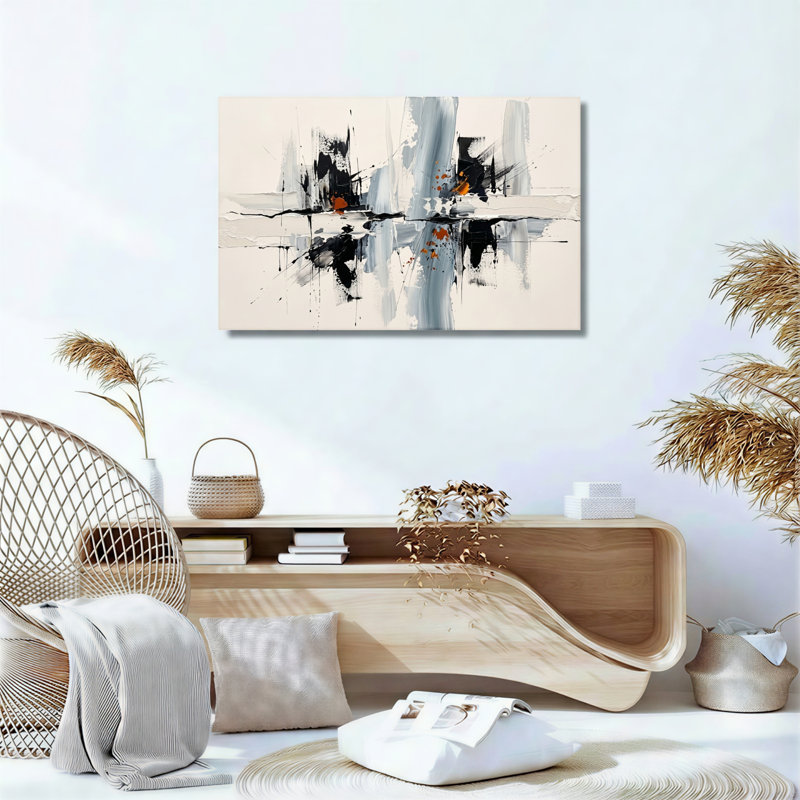 Ensemble de 1 toile murale d'expression abstraite, 28"H x 40"W, Wrapped Canvas