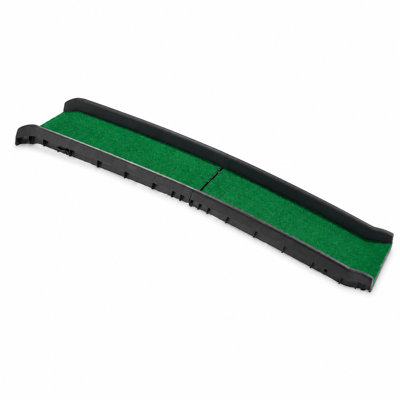 Rampe pliable pour animaux en plastique pour voiture - 42,1 "/ 61,2" / 70,9 "Rampe pour chien légère avec surface antidérapante, rails latéraux et poignée de transport, pour petits et grands chiens, jusqu'à 176 lb (noir / vert)