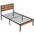 Sakari 2 Set Rustic Farmhouse Bed Frame, 2Pcs Twin Size Metal Platform Bedframe with Wood Headboard, Mattress Foundation with Heavy Duty Metal Slats Support, No Box Spring Needed-57770344