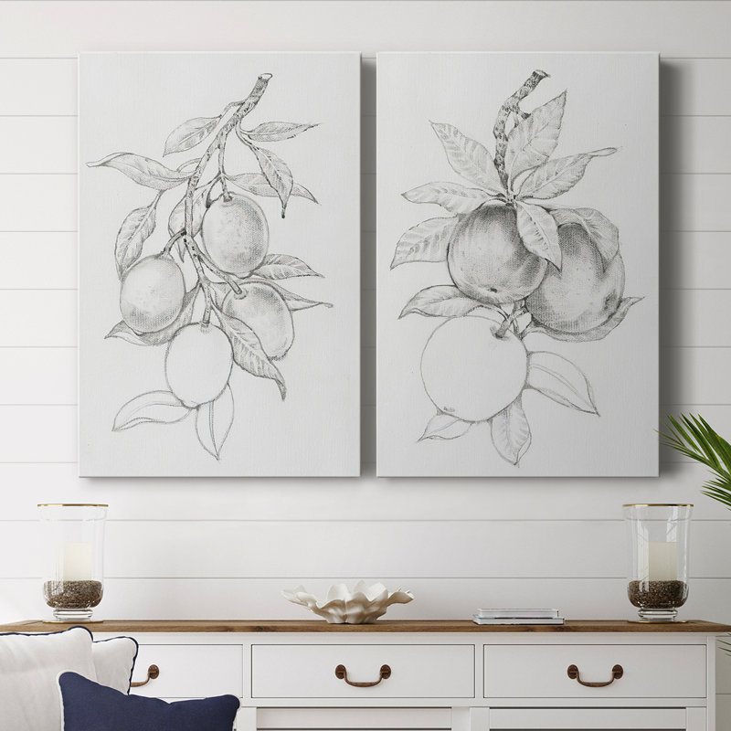 Branche de fruitier I - Toile tendue avec châssis de qualité supérieure - Prêt à être accroché, H 18 po x l 24 po