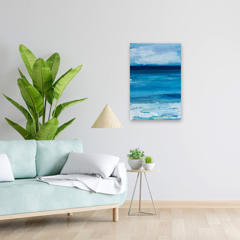 Ocean Life - Nuage bleu abstrait côtier, 24" H x 16" W