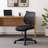 Maya Rolling Office Chair, Black Mesh, Foam Padding And Lumbar Support