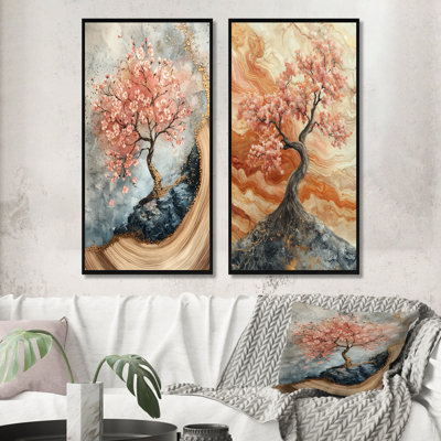 Cherry Blossom Tree Dreams Of Hanami I - Collection d'art floral sur toile 2 pièces