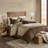7 Piece Faux Suede Comforter Set Brown