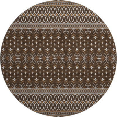 Premium Machine Washable Prisco Chocolate Rug