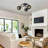 3-Lamp black dimmable iron ceiling light