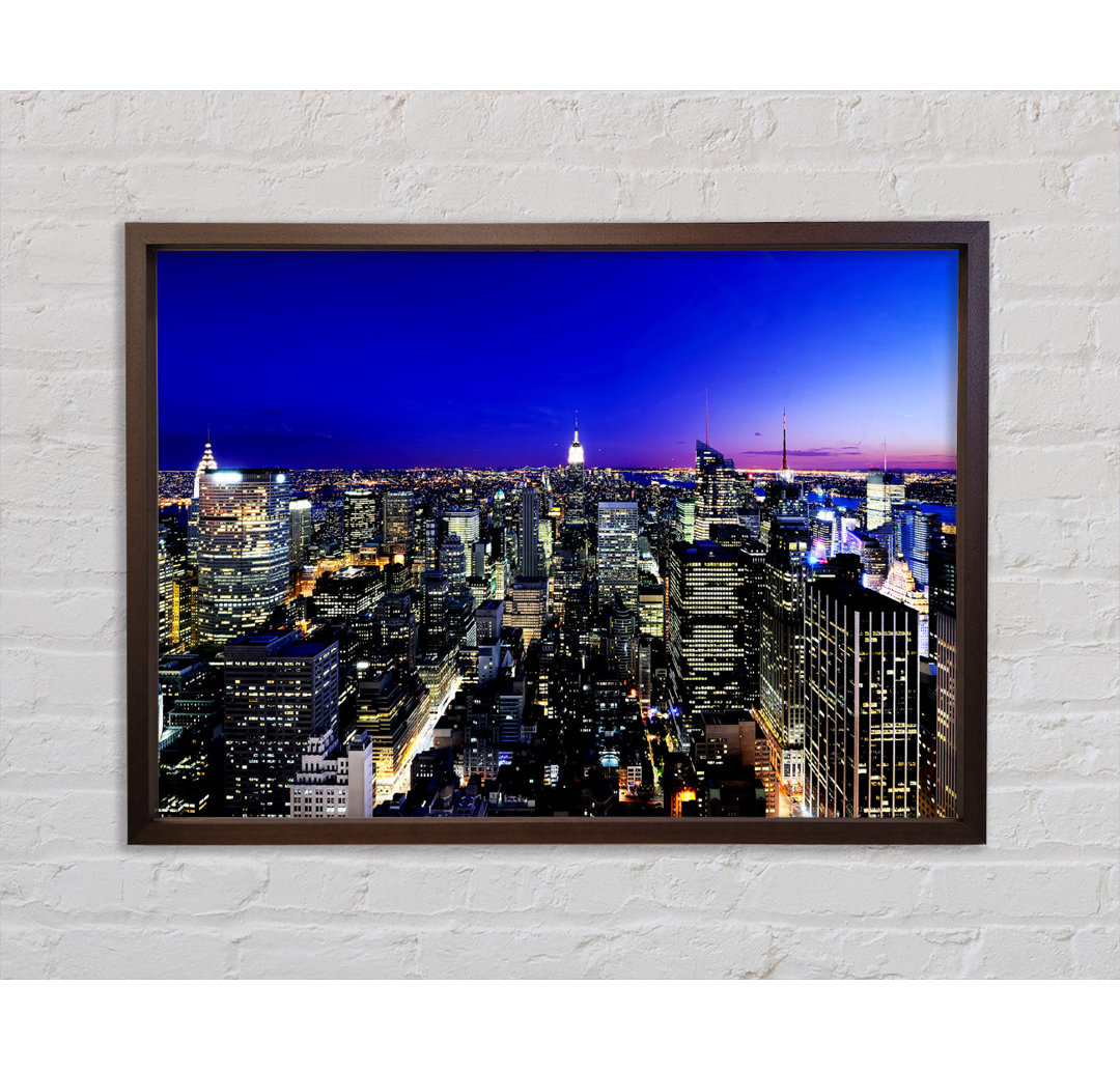 New York City Blue Ariel View - Druck