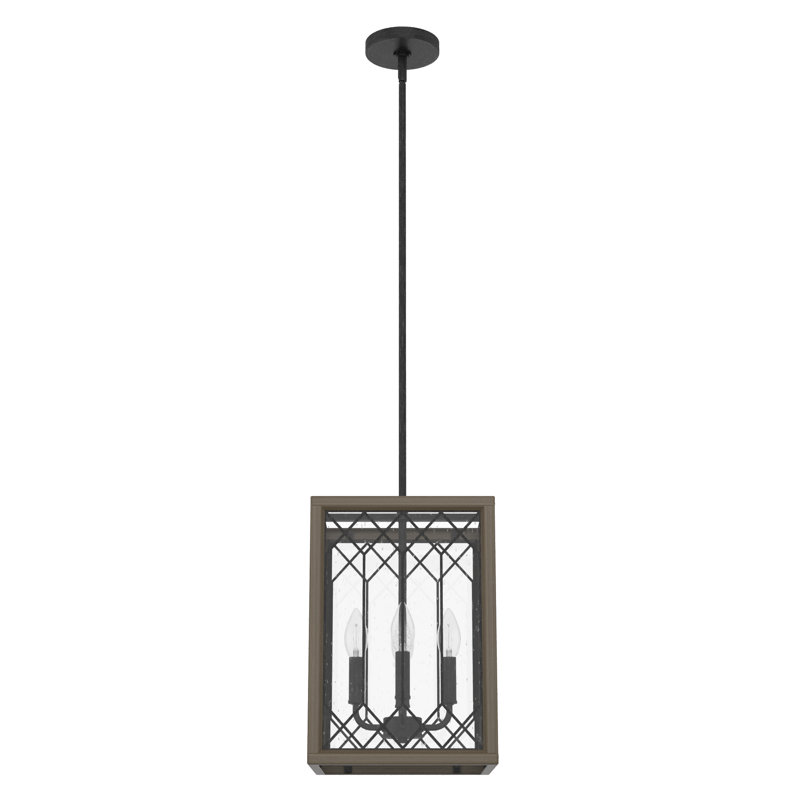 Chevron 4 - Light Square Pendant, Rustic Iron, Small