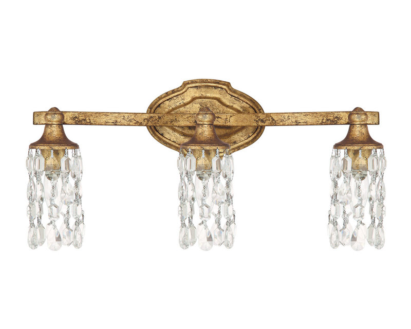 Éclairage pour meuble-lavabo à intensité variable 3 lumières Alistaire, Or Antique