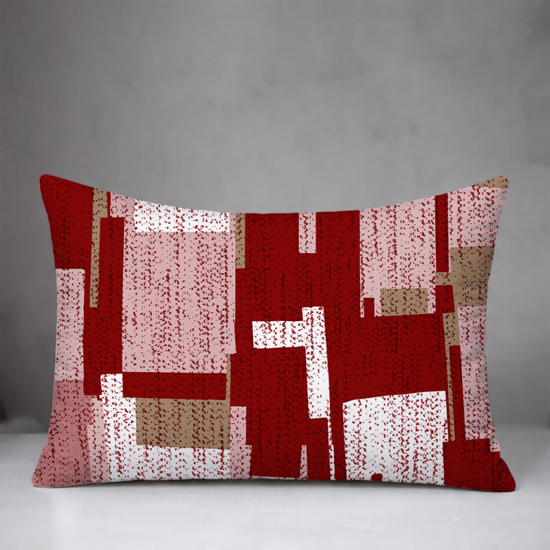 Oreiller réversible Samie, 25 x 18, Rouge