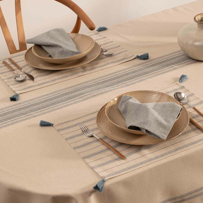 Milmont Cotton Blend Striped Rectangle Placemat
